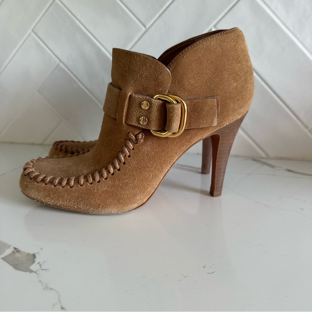 Tory Burch Tan High Heel Ankle Boots